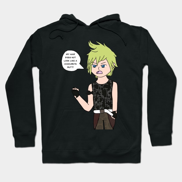 Prompto’s hair Hoodie by Lokidrawsart